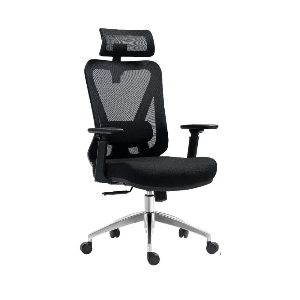 Imagen 1 del producto Silla ergonómica presidencial Venso RTA-C4227, soporte lumbar, cabecera, brazos 3D, negro